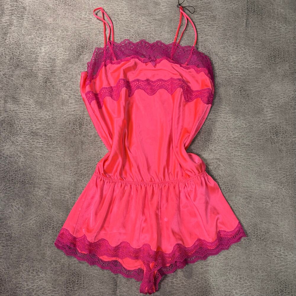 Victorias Secret Hot Pink Lace Romper